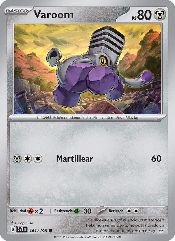 Varoom 141 — Escarlata y Púrpura (Spanish Pokémon TCG card)