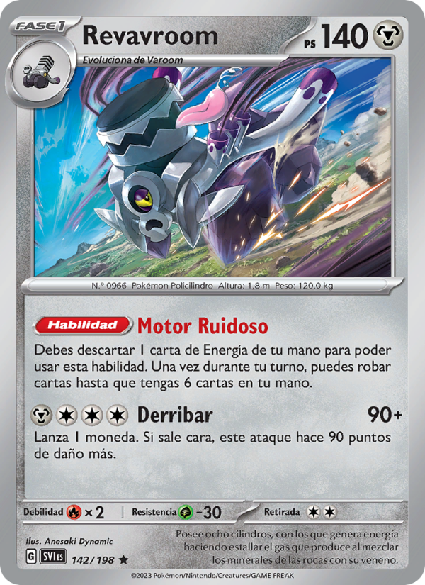Revavroom 142 — Escarlata y Púrpura (Spanish Pokémon TCG card)