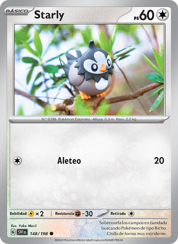 Starly 148 — Escarlata y Púrpura (Spanish Pokémon TCG card)