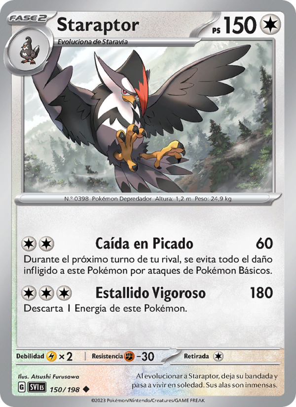 Staraptor 150 — Escarlata y Púrpura (Spanish Pokémon TCG card)