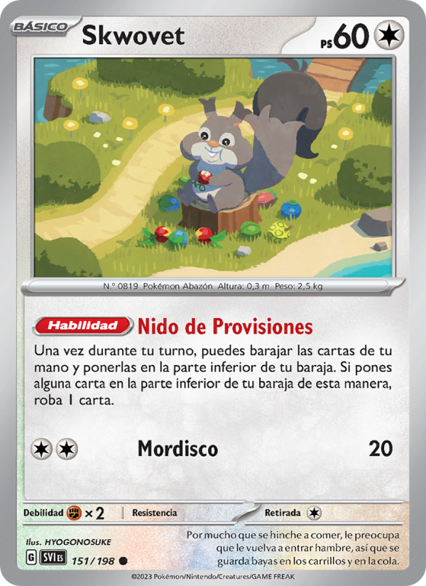 Skwovet 151 — Escarlata y Púrpura (Spanish Pokémon TCG card)