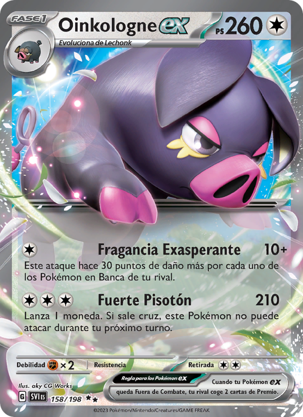 Oinkologne ex 158 — Escarlata y Púrpura (Spanish Pokémon TCG card)