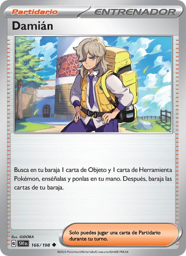 Damián 166 — Escarlata y Púrpura (Spanish Pokémon TCG card)