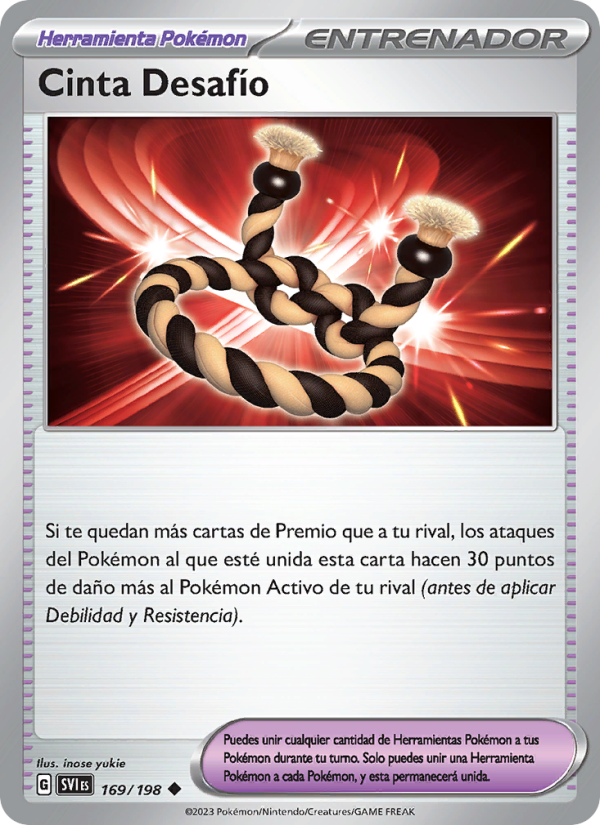 Cinta Desafío 169 — Escarlata y Púrpura (Spanish Pokémon TCG card)