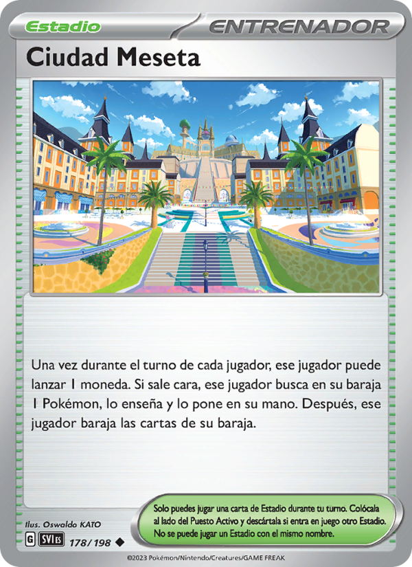 Ciudad Meseta 178 — Escarlata y Púrpura (Spanish Pokémon TCG card)
