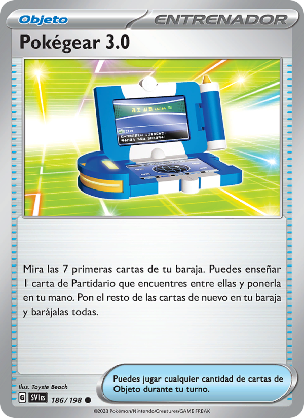 Pokégear 3.0 186 — Escarlata y Púrpura (Spanish Pokémon TCG card)