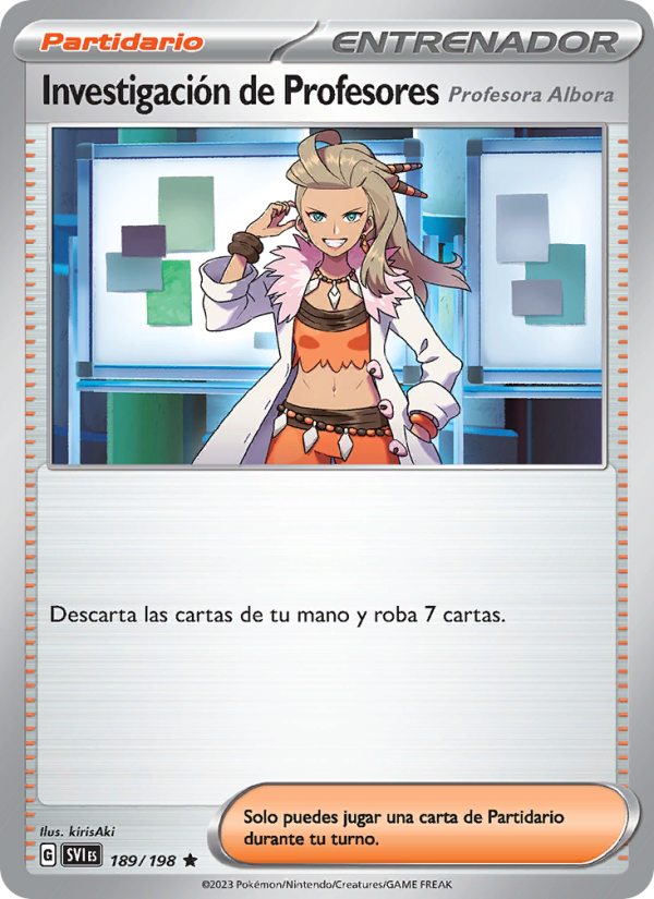 Investigación de Profesores 189 — Escarlata y Púrpura (Spanish Pokémon TCG card)