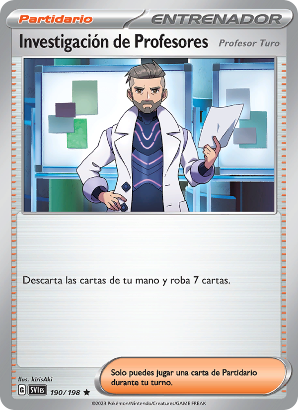 Investigación de Profesores 190 — Escarlata y Púrpura (Spanish Pokémon TCG card)