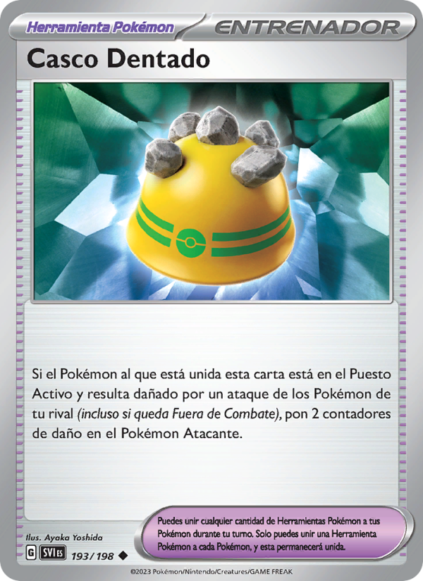 Casco Dentado 193 — Escarlata y Púrpura (Spanish Pokémon TCG card)