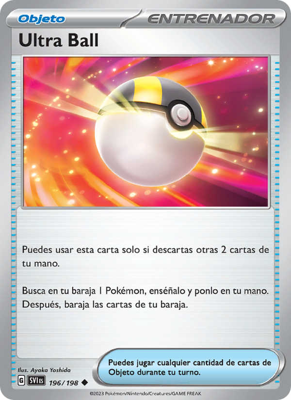 Ultra Ball 196 — Escarlata y Púrpura (Spanish Pokémon TCG card)