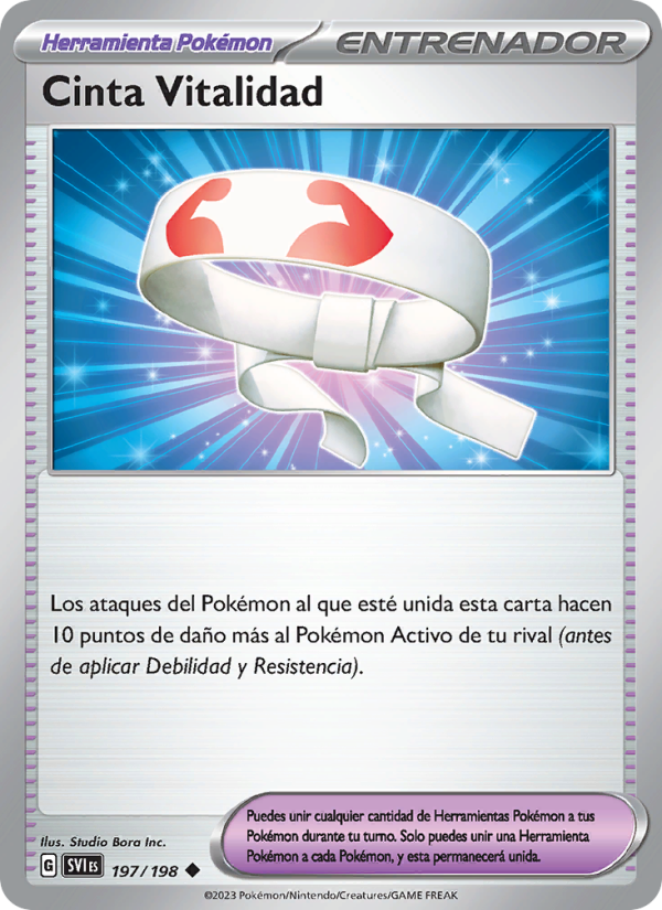 Cinta Vitalidad 197 — Escarlata y Púrpura (Spanish Pokémon TCG card)