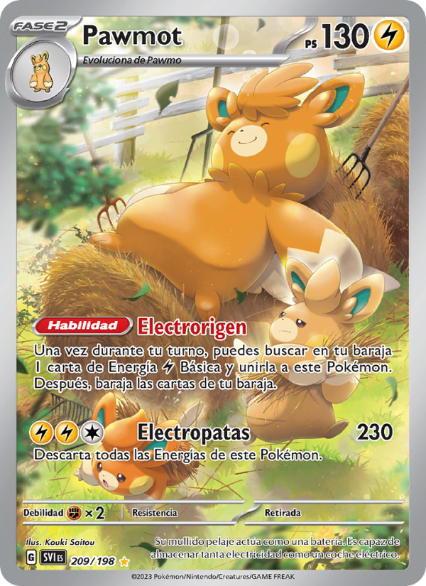 Pawmot 209 — Escarlata y Púrpura (Spanish Pokémon TCG card)