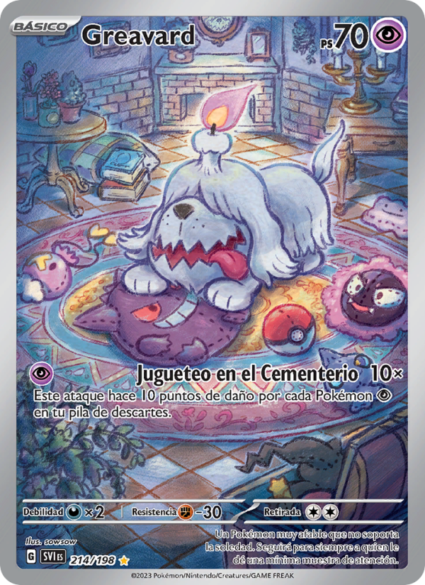 Greavard 214 — Escarlata y Púrpura (Spanish Pokémon TCG card)