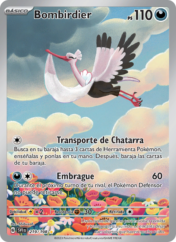 Bombirdier 219 — Escarlata y Púrpura (Spanish Pokémon TCG card)