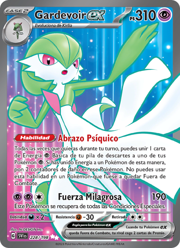 Gardevoir ex 228 — Escarlata y Púrpura (Spanish Pokémon TCG card)