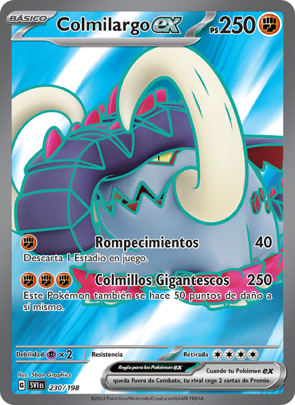 Colmilargo ex 230 — Escarlata y Púrpura (Spanish Pokémon TCG card)