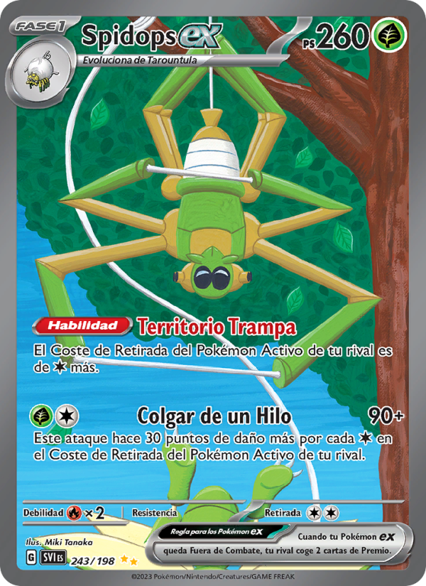 Spidops ex 243 — Escarlata y Púrpura (Spanish Pokémon TCG card)