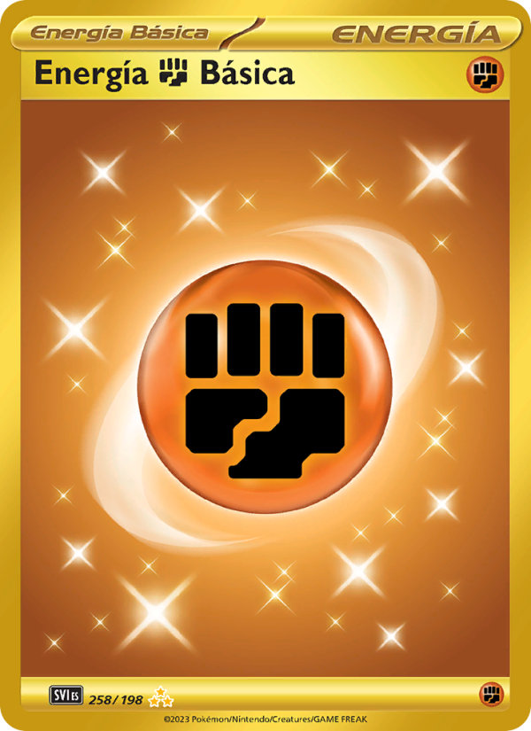 Energía Fighting Básica 258 — Escarlata y Púrpura (Spanish Pokémon TCG card)