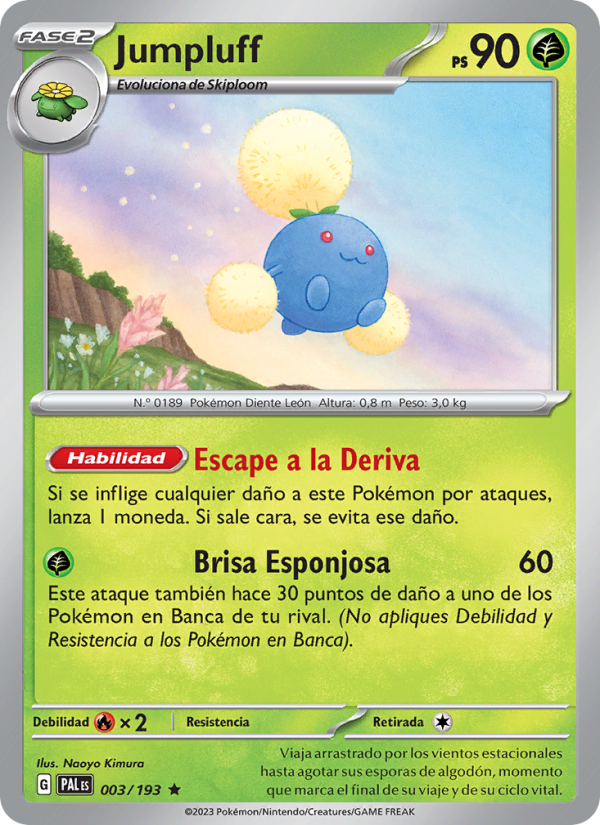 Jumpluff 003 — Evoluciones en Paldea (Spanish Pokémon TCG card)