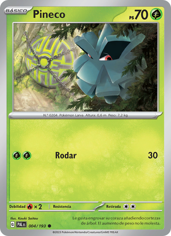 Pineco 004 — Evoluciones en Paldea (Spanish Pokémon TCG card)
