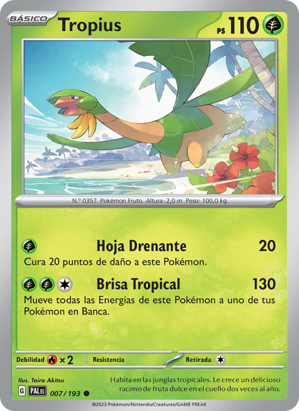 Tropius 007 — Evoluciones en Paldea (Spanish Pokémon TCG card)