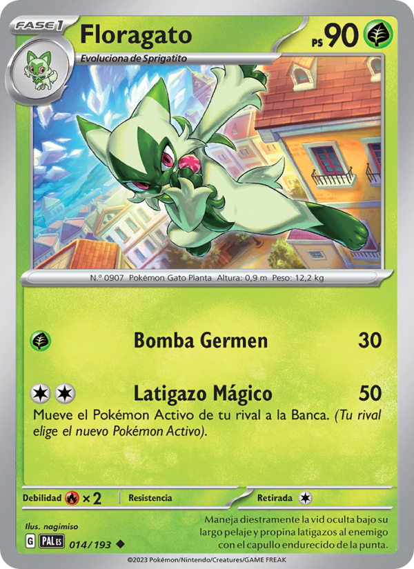 Floragato 014 — Evoluciones en Paldea (Spanish Pokémon TCG card)
