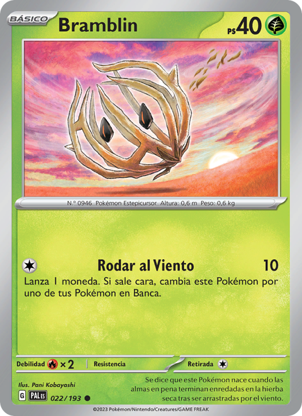 Bramblin 022 — Evoluciones en Paldea (Spanish Pokémon TCG card)
