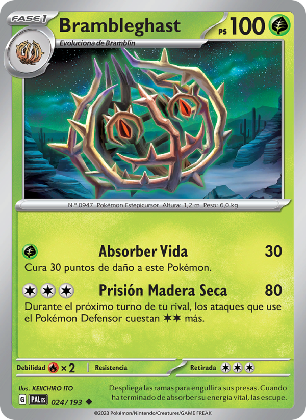 Brambleghast 024 — Evoluciones en Paldea (Spanish Pokémon TCG card)