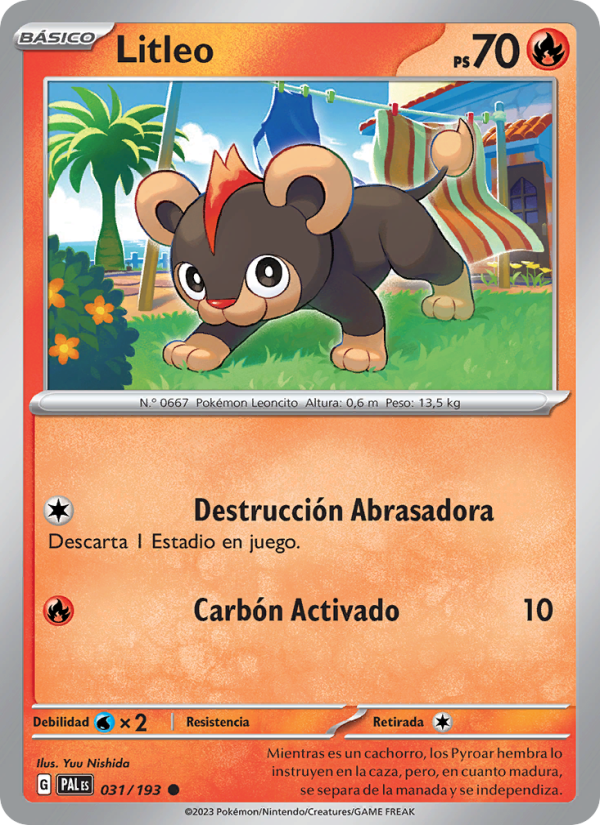 Litleo 031 — Evoluciones en Paldea (Spanish Pokémon TCG card)
