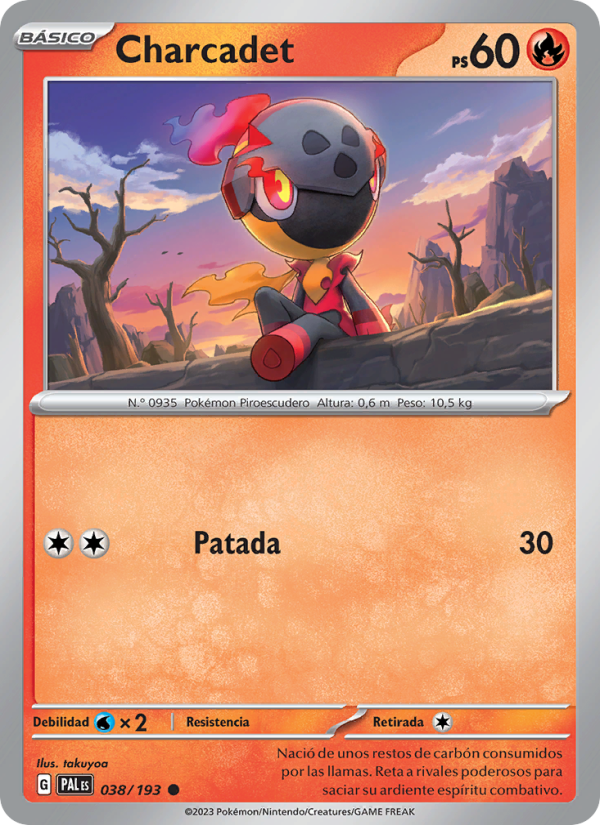 Charcadet 038 — Evoluciones en Paldea (Spanish Pokémon TCG card)