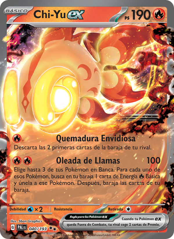 Chi-Yu ex 040 — Evoluciones en Paldea (Spanish Pokémon TCG card)