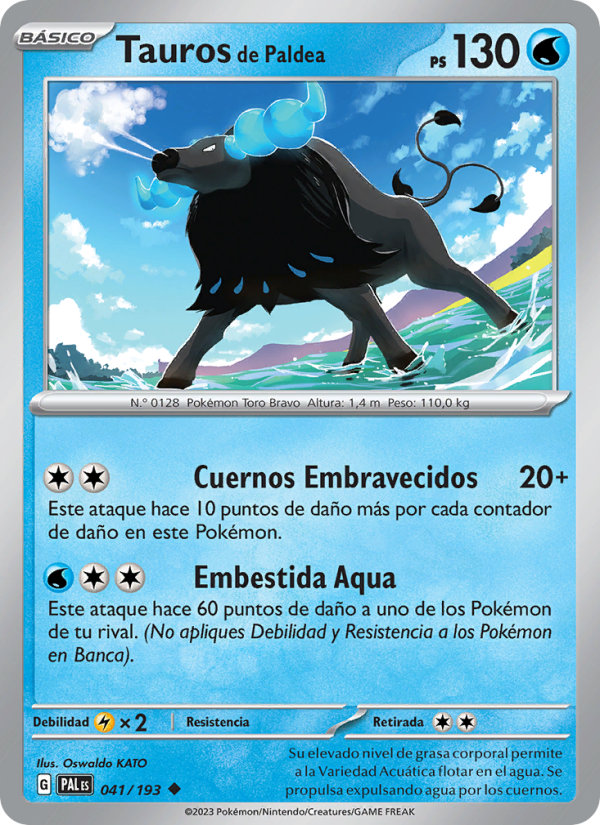 Tauros de Paldea 041 — Evoluciones en Paldea (Spanish Pokémon TCG card)