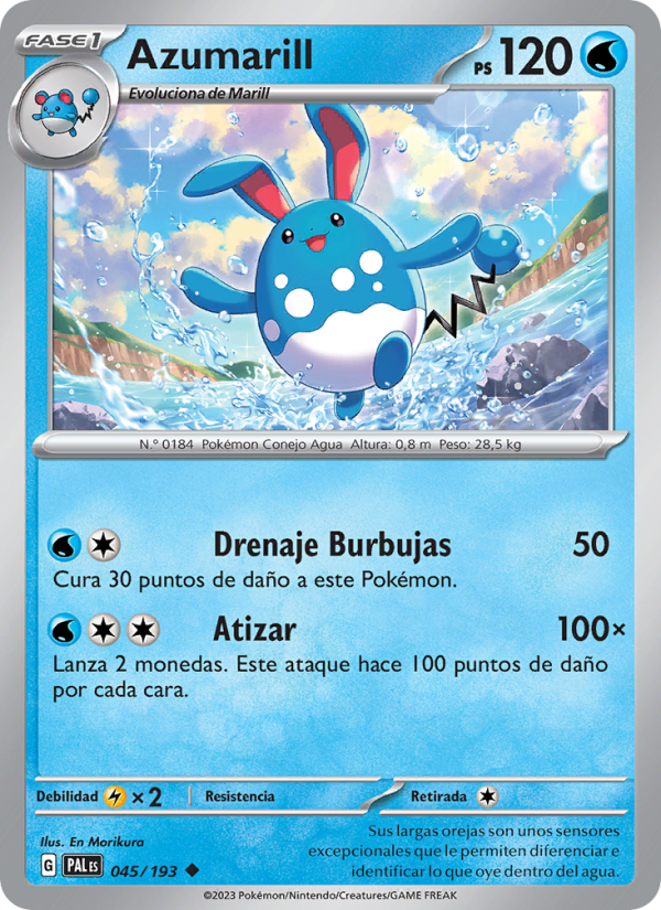 Azumarill 045 — Evoluciones en Paldea (Spanish Pokémon TCG card)