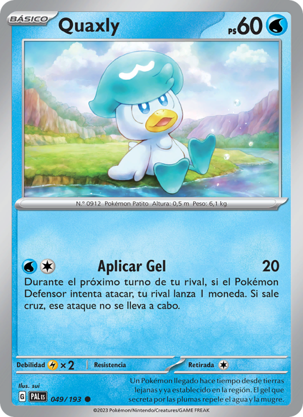 Quaxly 049 — Evoluciones en Paldea (Spanish Pokémon TCG card)