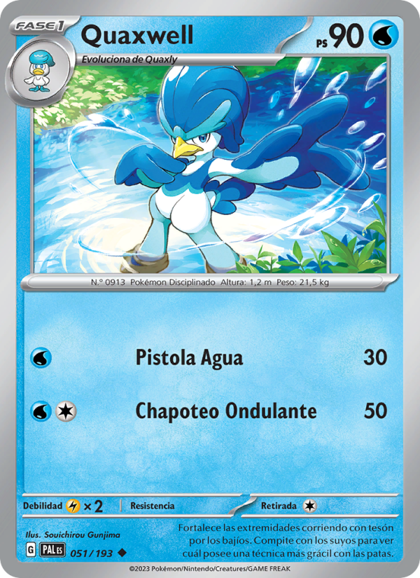Quaxwell 051 — Evoluciones en Paldea (Spanish Pokémon TCG card)