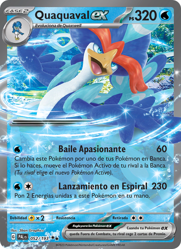 Quaquaval ex 052 — Evoluciones en Paldea (Spanish Pokémon TCG card)