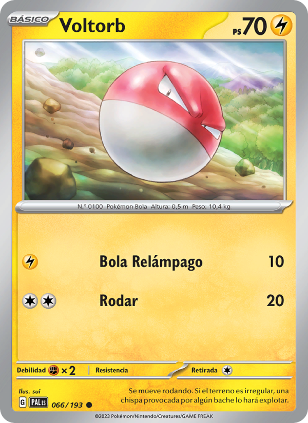 Voltorb 066 — Evoluciones en Paldea (Spanish Pokémon TCG card)