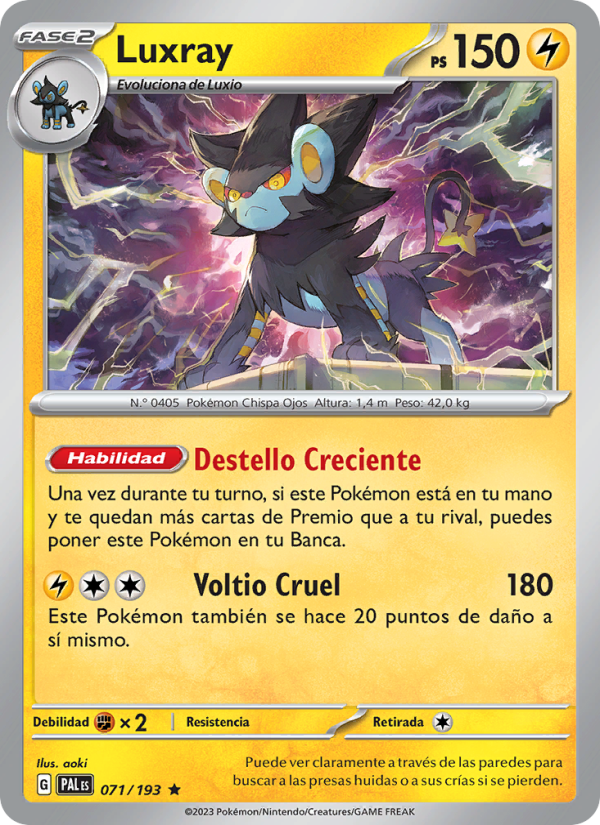 Luxray 071 — Evoluciones en Paldea (Spanish Pokémon TCG card)