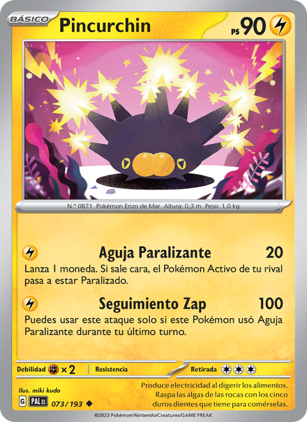 Pincurchin 073 — Evoluciones en Paldea (Spanish Pokémon TCG card)