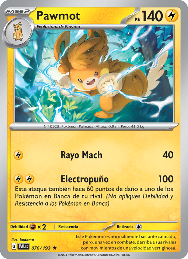 Pawmot 076 — Evoluciones en Paldea (Spanish Pokémon TCG card)