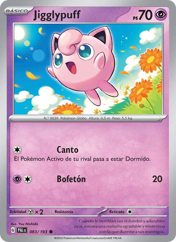 Jigglypuff 083 — Evoluciones en Paldea (Spanish Pokémon TCG card)
