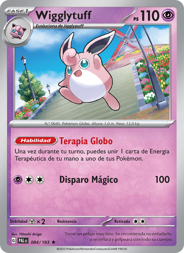 Wigglytuff 084 — Evoluciones en Paldea (Spanish Pokémon TCG card)