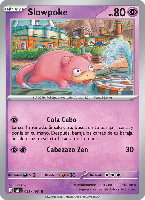 Slowpoke 085 — Evoluciones en Paldea (Spanish Pokémon TCG card)