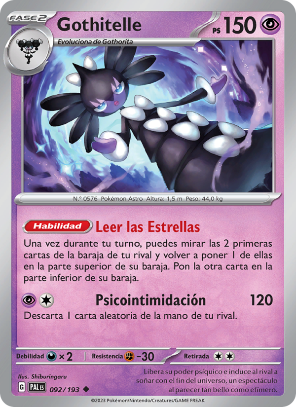 Gothitelle 092 — Evoluciones en Paldea (Spanish Pokémon TCG card)