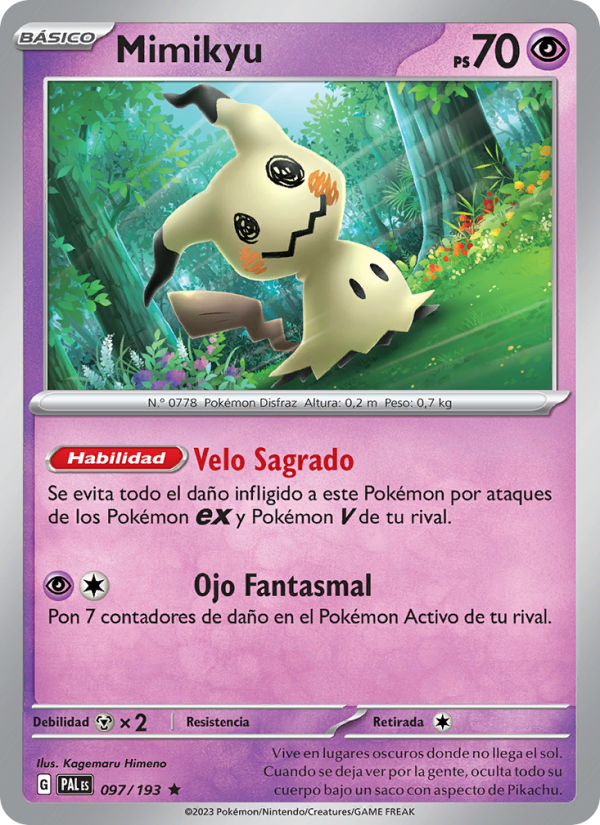 Mimikyu 097 — Evoluciones en Paldea (Spanish Pokémon TCG card)