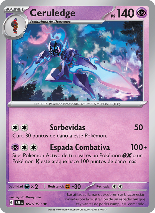 Ceruledge 098 — Evoluciones en Paldea (Spanish Pokémon TCG card)