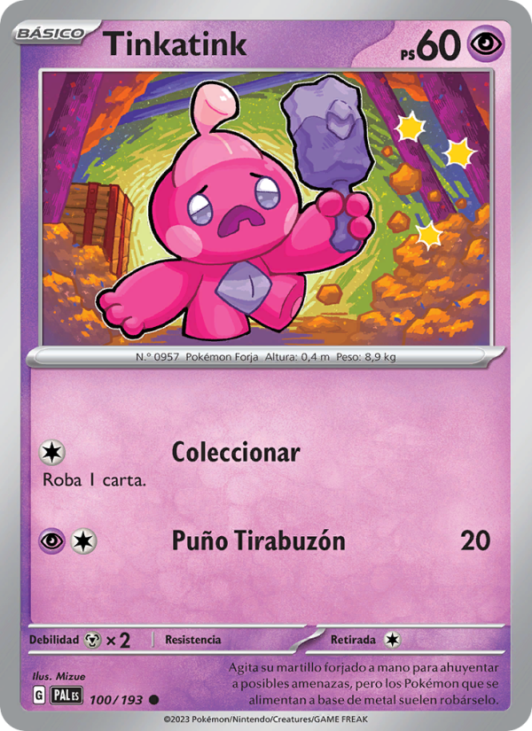 Tinkatink 100 — Evoluciones en Paldea (Spanish Pokémon TCG card)
