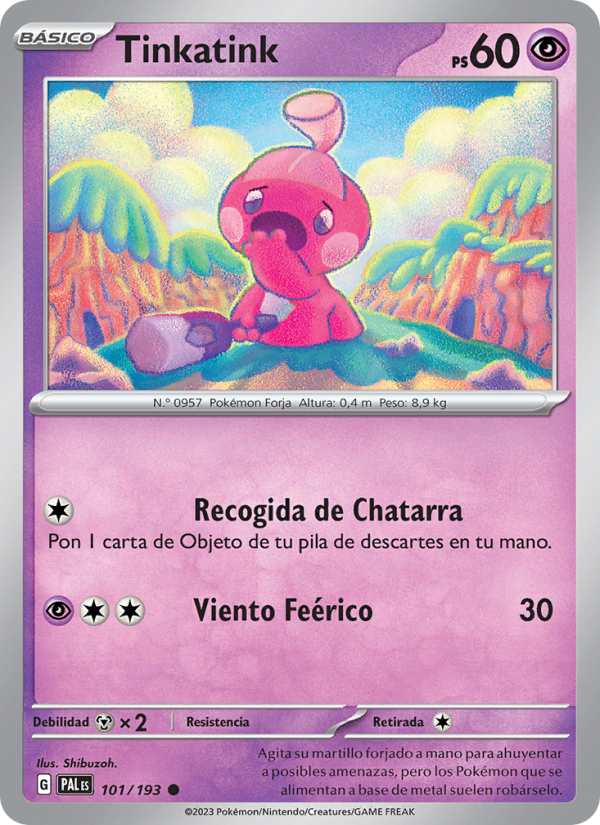 Tinkatink 101 — Evoluciones en Paldea (Spanish Pokémon TCG card)