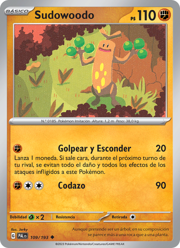 Sudowoodo 109 — Evoluciones en Paldea (Spanish Pokémon TCG card)