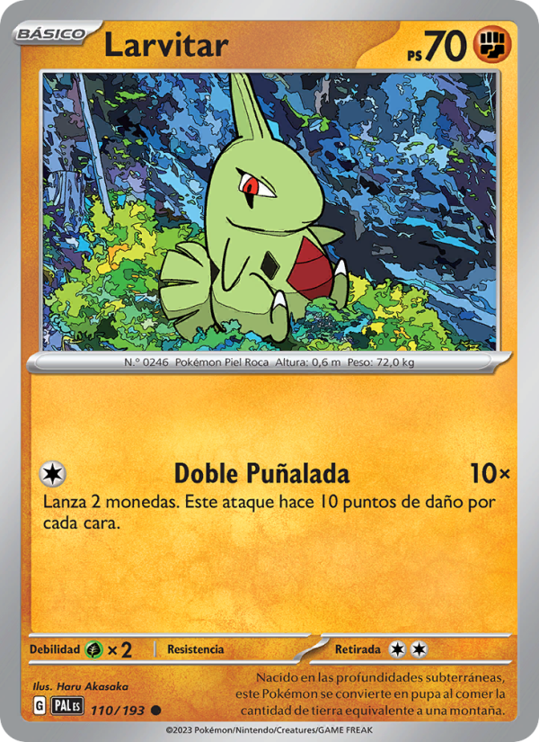 Larvitar 110 — Evoluciones en Paldea (Spanish Pokémon TCG card)